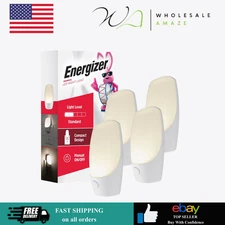 Energizer Manual On/Off LED Night Light Plug-in, Push Button, Compact, 4 Pack