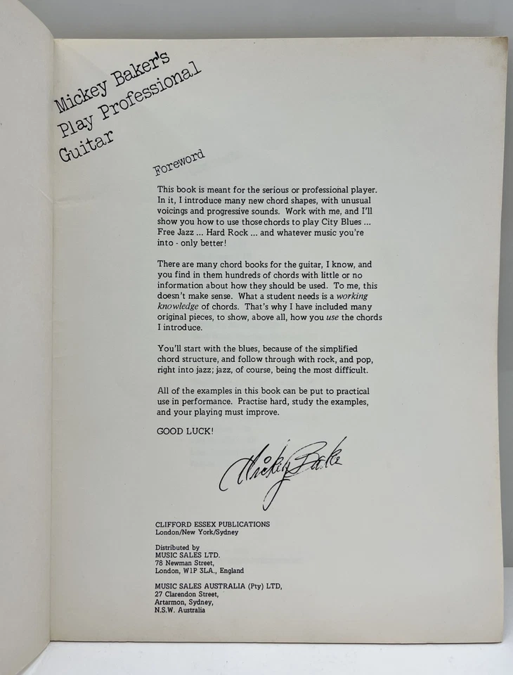 Mickey Baker's Play Professional Guitar Book - Rare — 第 3/4 张图片