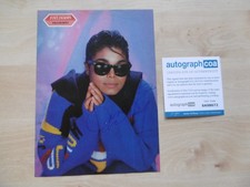 Janet Jackson autograph signed A4 magazine image ACOA