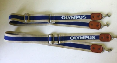 2 genuine classic Olympus 'Hunter' heavy duty canvas/leather straps, used cond. - Image 1 of 4