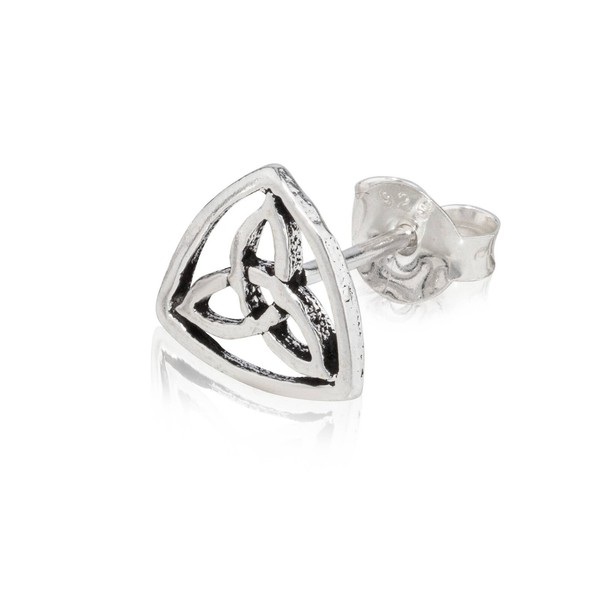 Einzelohrstecker Tris 925 Silber Oxidiert 9Mm Ohrring Amulett Ohrschmuck-image
