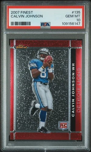 2007 FINEST #135 CALVIN JOHNSON ROOKIE RC PSA 10