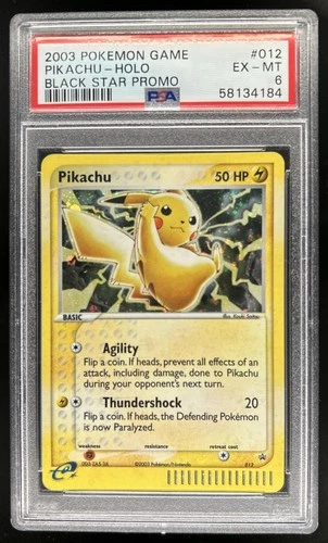2003 Pokemon Nintendo Black Star Promos Pikachu Holo #012 PSA 6