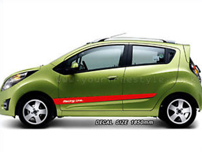 Racing Line Sticker Red For 10 11 Chevy Spark Matiz | eBay