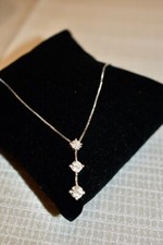 1.00 CT Genuine Diamond Graduated Necklace 14K White Gold 18" Box Chain On Sale