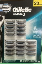 Gillette Mach 3 Razor Blade Refills 20 Cartridges Mach3