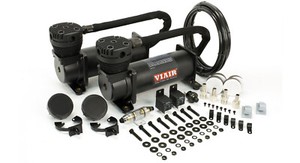 12V 200 PSI VIAIR Dual 444C Stealth Black Air Compressors Kit for Train Horns 12V 200 PSI VIAIR Dual 444C Stealth Black Air Compressors Kit for Train Horns