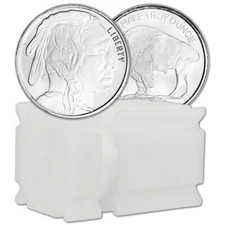 TWENTY (20) 1/2 oz. Highland Mint Silver Round Buffalo .999  Roll Tube of 20