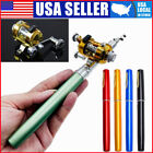 Mini Telescopic Portable Pocket Fish Pen Aluminum Alloy Fishing Rod Pole + Reel