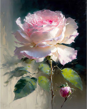 Xackcme Rose Paint by Numbers for Adults - Flower Paint by Number on Canvas with