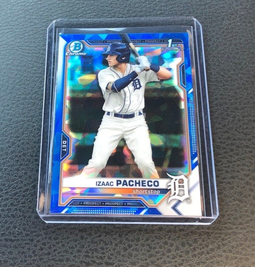 2021 Bowman Chrome Draft Sapphire Izaac Pacheco 1st Bowman Chrome Refractor