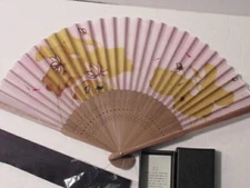 2017 Taiwan National Museum of History-ARTIST SANYU Silk Hand Fan Bamboo Sticks