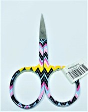3.75" Embroidery Scissors with Linear Pattern - Stainless Steel