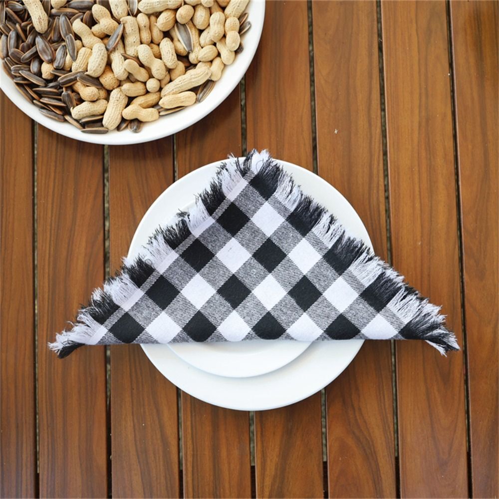 Pastoral Style Checked Napkin Square Tea Towel Party Supply Placemats