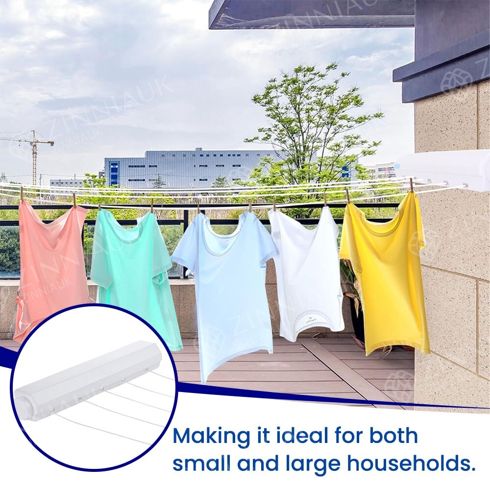 Minky 5 Retractable Washing Line 15m Drying SpaceSaving Laundry