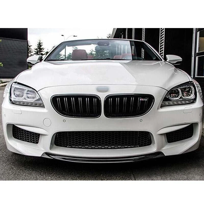 Divisor de labios inferiores de parachoques delantero de fibra de carbono real para BMW M6 F06 F12 F13 2014-19 Foto 3 de 4