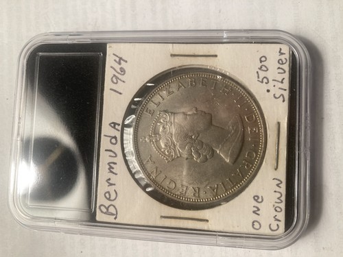 1964 BERMUDA ONE CROWN SILBERMÜNZE BANKFRISCH! Lot#-13