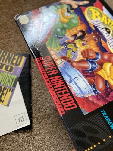 Battletoads In Battlemaniacs SNES Super Nintendo Oryginalne pudełko Instrukcja tylko reg - Zdjęcie 13 z 18