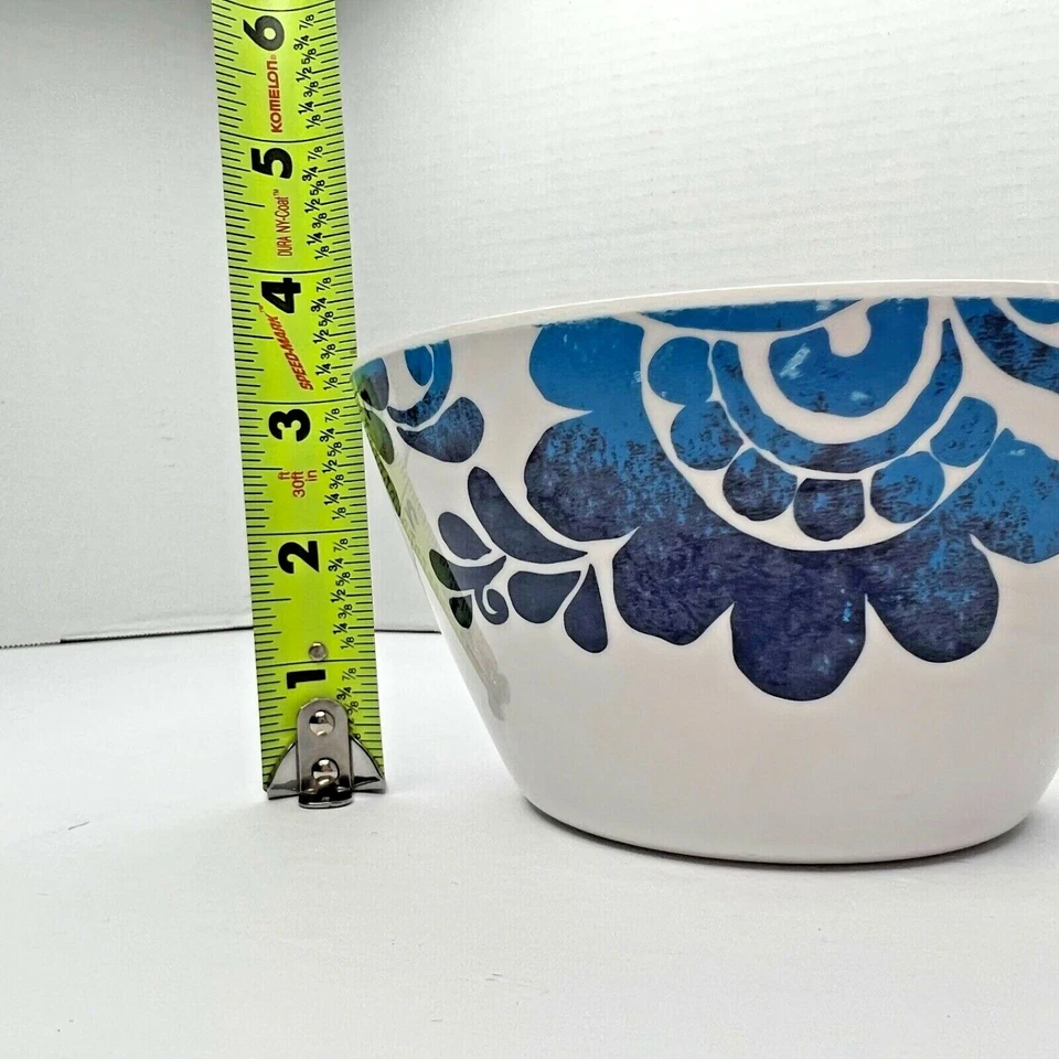 Target Home Blanco con Patrón Floral Azul Melamina Cereal Sopa Cuenco Foto 3 de 4
