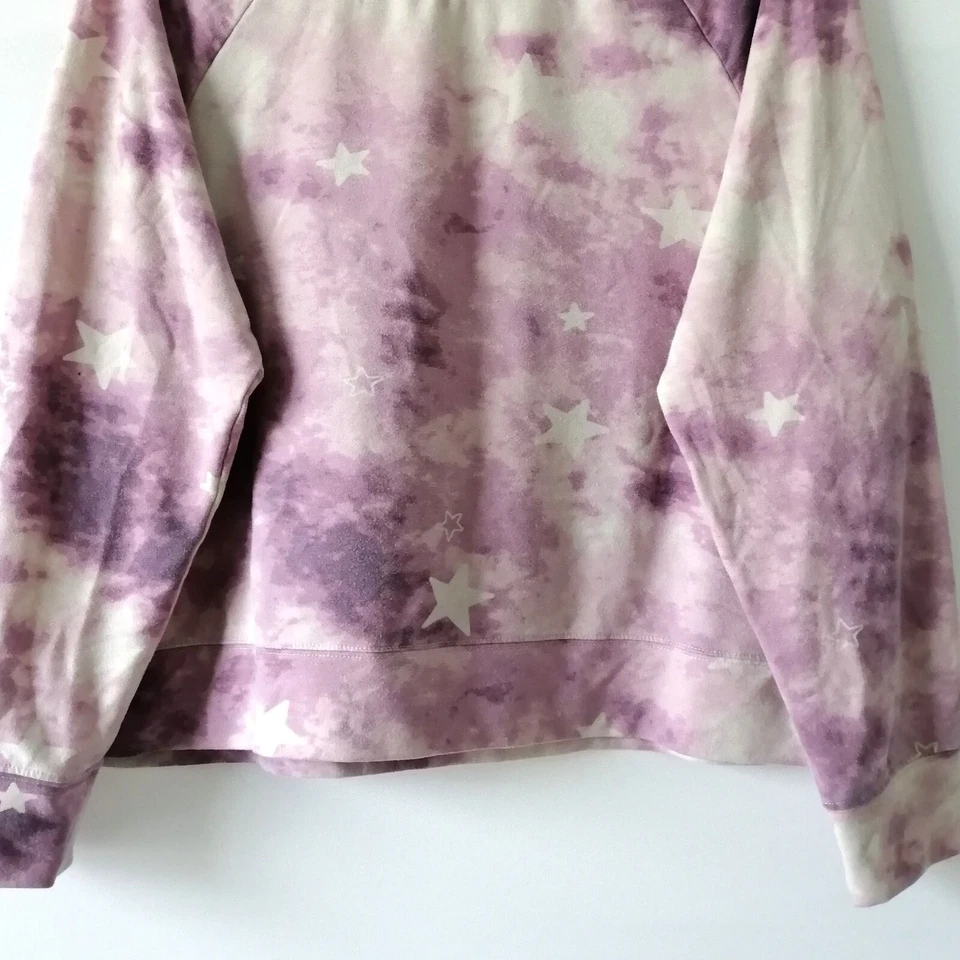 Wildfox Womens Lavender White Tie Dye Long Sleeve Pullover Sweatshirt Size L - Image 3 of 4
