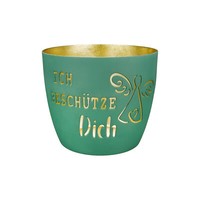 Gilde Metall Windlicht Ich BeschüTze Dich In DunkelgrüN - Teelichthalter Deko