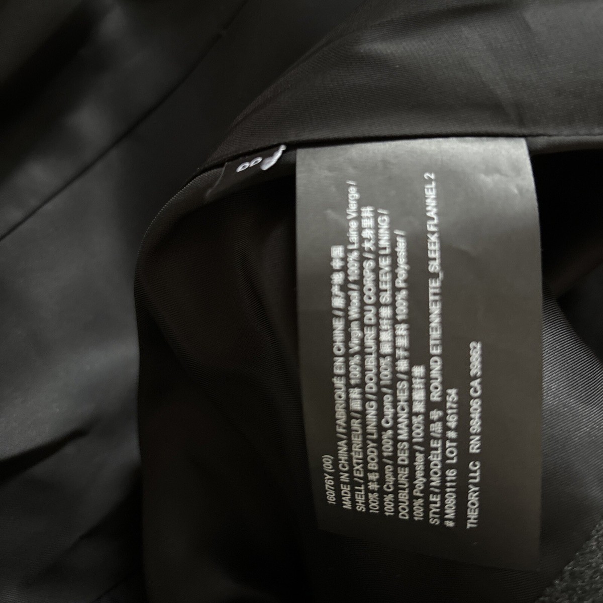 THEORY WOMENS ETIENNETTE BLAZER IN SLEEK FLANNEL NEW CHARCOAL