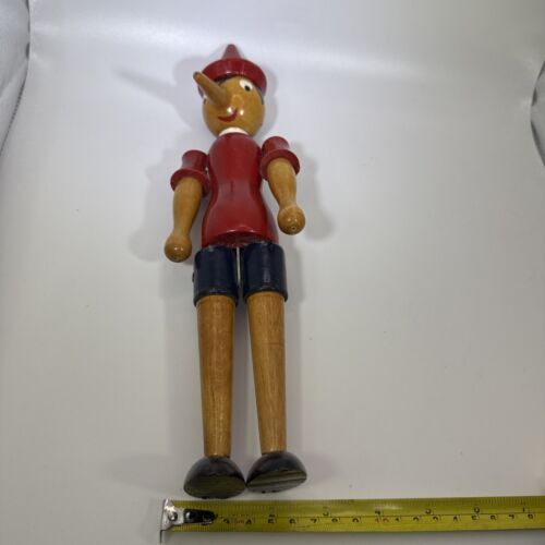 Antica RARA MaGi 1923? Pinocchio in legno 12 pollici Made in Italy - Foto 3 di 17