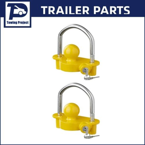 2X Trailer Coupling Lock Universal Hitch Lock 50MM Tow Ball Caravan Antitheft - Picture 1 of 5