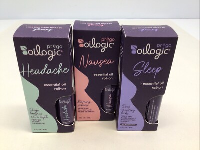 Oilogic Prego Headache Nausea And Sleep Essential Oil Roll On 0.3 fl oz Lot Of 3
