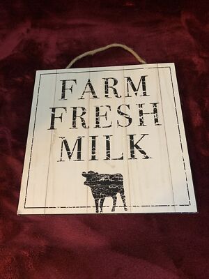Distressed Wood Look Farm Fresh Milk Farmhouse Cottage Decor Sign