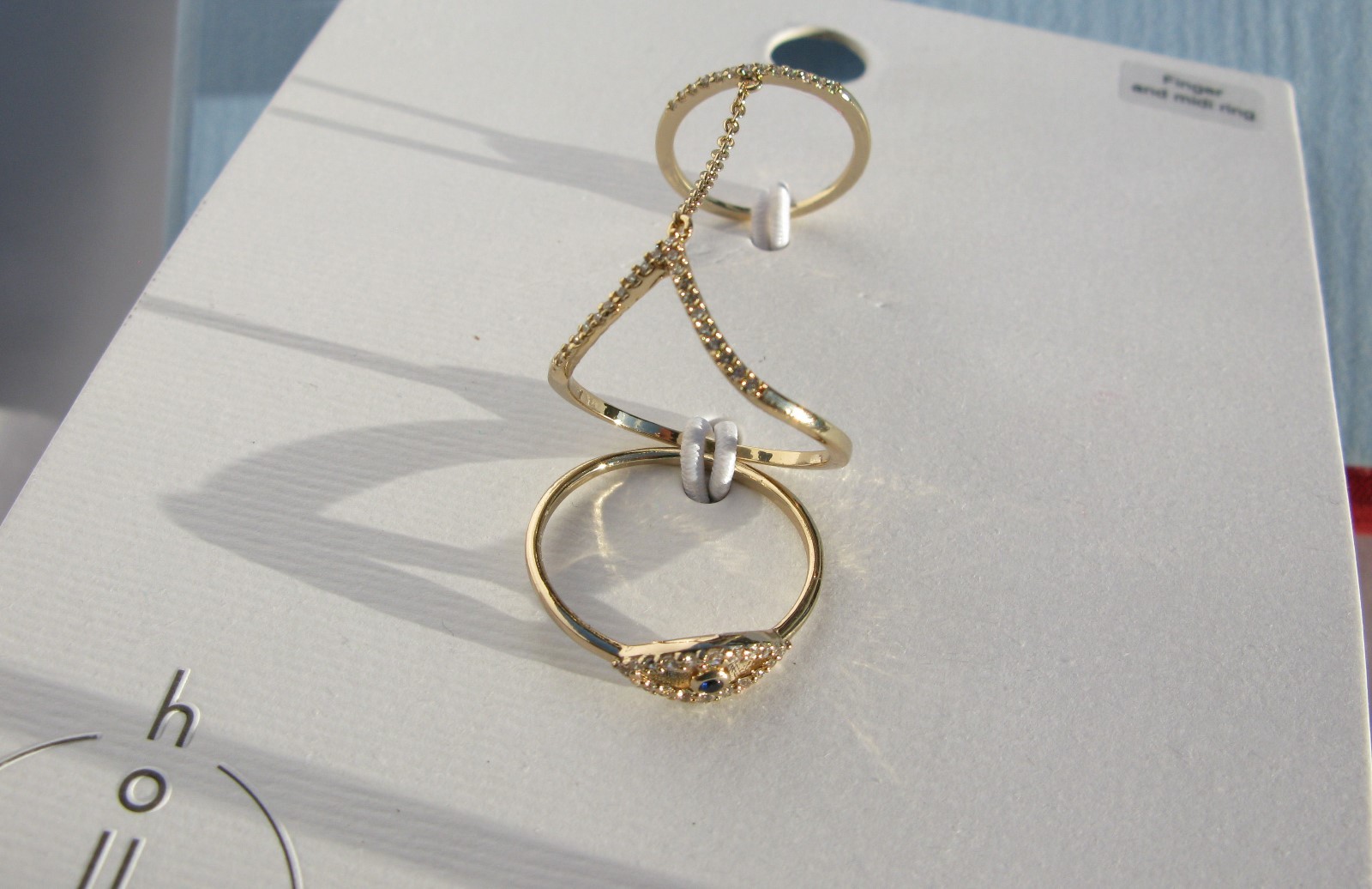 Topshop House of Freedom Quality Gold Tone Ring Size S Finger and midi ring NEW