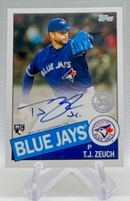 2020 Topps T.J. Zeuch 1985 Throwback Rookie Auto #85A-TJZ - Blue Jays/Rockies