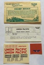 CHAMP HO SCALE DECAL-UNION PACIFIC/UP OLDER PIGGYBACK TRAILER - #HC-609