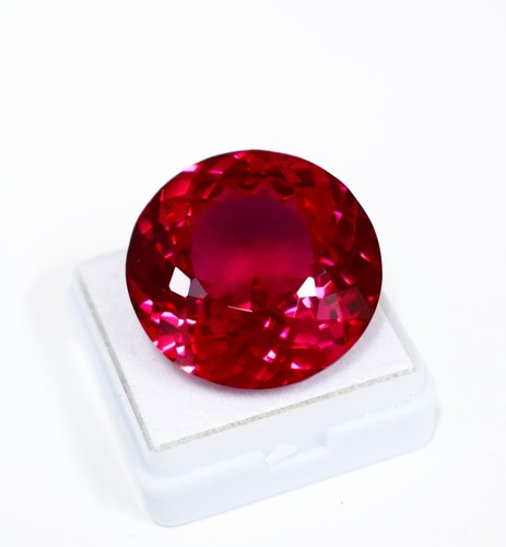 Piedra preciosa rubí suelta rara corte redondo rojo sangre 60,60 quilates calidad AAA certificada - Imagen 2 de 9
