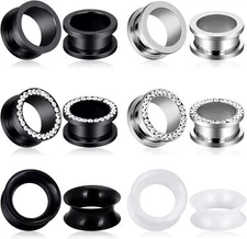 Ear Plugs Ear Stretching Kit CZ Piercing Jewelry for Women Men 6-16MM