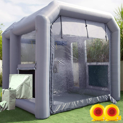 12.5x11.2x11.2Ft Inflatable Paint Booth with Air Draft Device & 480W+750W blower