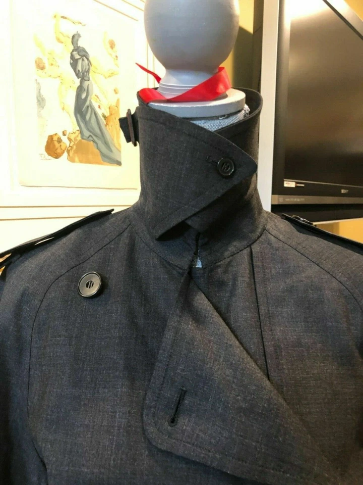 FABULOSO TRAJE HERMES carbón lana virgen talla 40 (US 6/8) NUEVO SIN ETIQUETAS hecho en Francia Foto 3 de 4