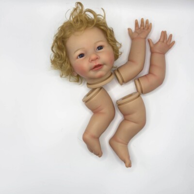 22in Unassembled Reborn Doll Painted Newborn Baby Doll Kit Cute Hand Rooted Hair