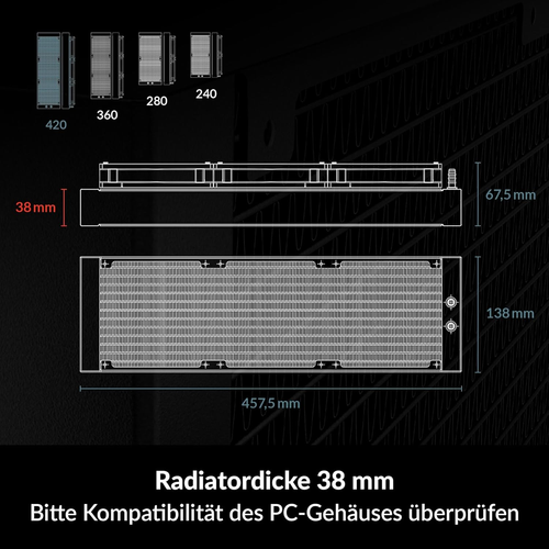 ARCTIC Liquid Freezer III 420 - Wasserkühlung PC, AIO CPU Wasserkühler, Intel & - Photo 9/12