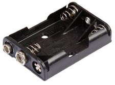  1 pc 3 x AAA Battery Casing Housing Enclosure Holder with Snap-On Terminals