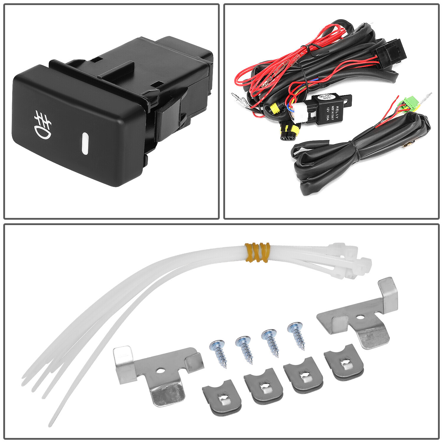 CLEAR LENS OE BUMPER FOG LIGHT LAMPS KITS+SWITCH HARNESS FOR 0204 RSX