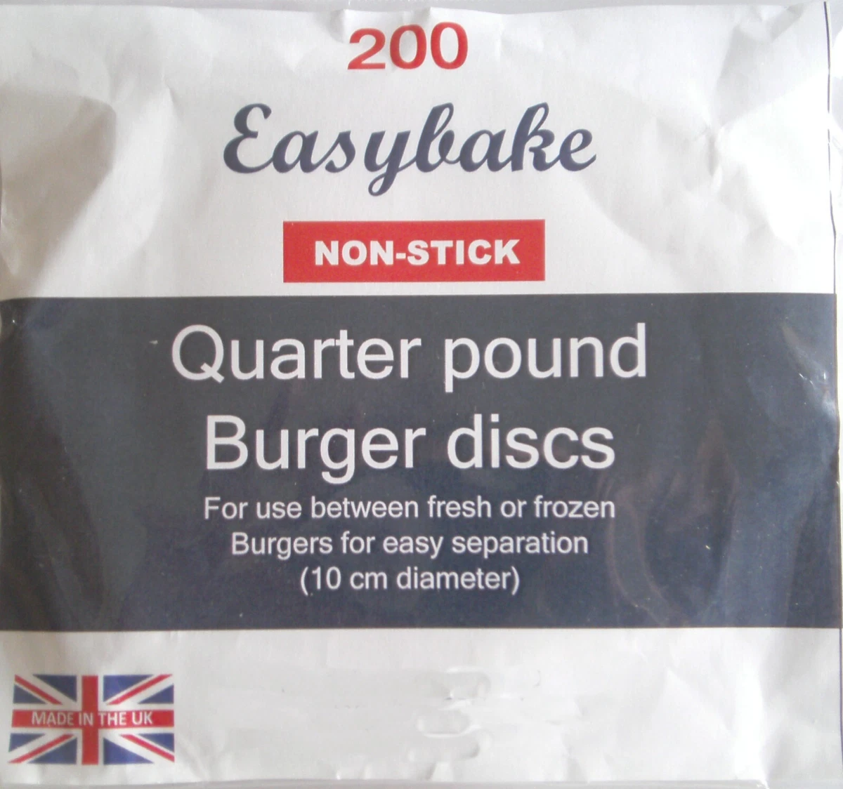 Discos de cera para hamburguesas papel de hamburguesa recién congelado 1/4 lb 8,5 cm 10 cm