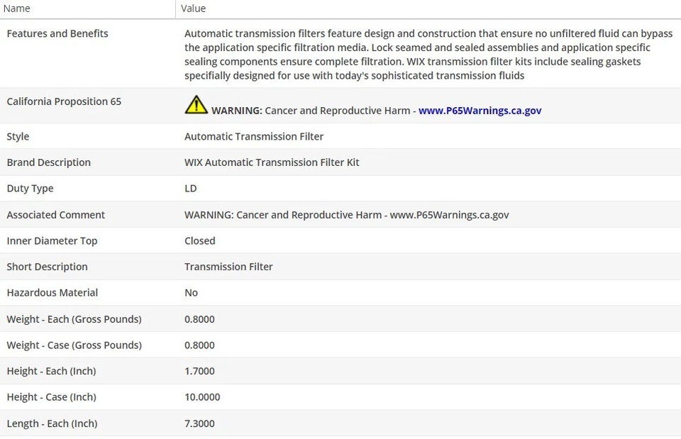 Filtro de aceite tipo OEM WIX para PLYMOUTH GRAND VOYAGER 1991-2000 V6-3,3 L Foto 3 de 4