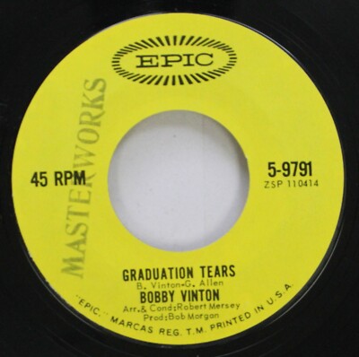 Pop 45 Bobby Vinton - Graduation Tears / L-O-N-E-L-Y On Epic