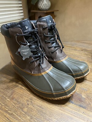 Size 9m London Fog 3M Thinsulate Men\'s Ashford 2 Leather Duck Boots- Brown Green Amazon.com | LONDON FOG Mens Ashford Waterproof and  main image 2
