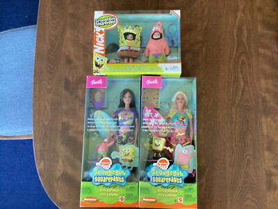 Lot of 3, Barbie w/SpongeBob SquarePants & Patrick w/Surfboards, 2