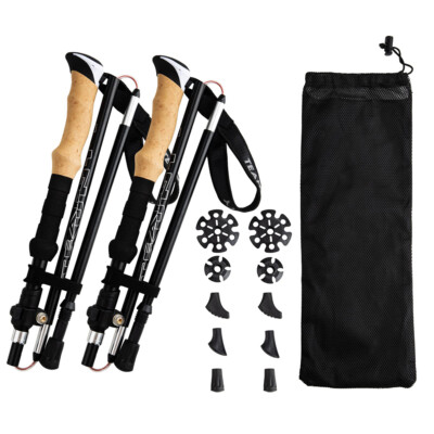 2PCS Trekking Poles Aluminum Walking Sticks Adjustable Anti