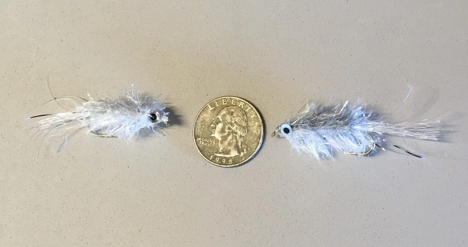 ZEKE'S 3WT PANFISH FLIES MURDICH MINNOW WEIGHTED AND UNWEIGHTED SIZE 6 TROUT BASS FLIES FLY FISHING