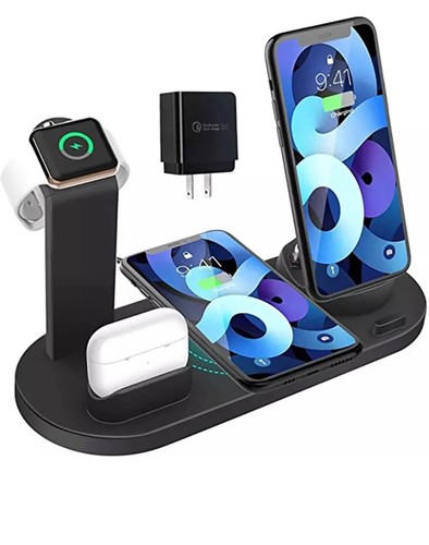 Wireless Charger 6 in 1, 15W Fast Charging Station for iPhone & Samsung Galaxy - Picture 8 of 8