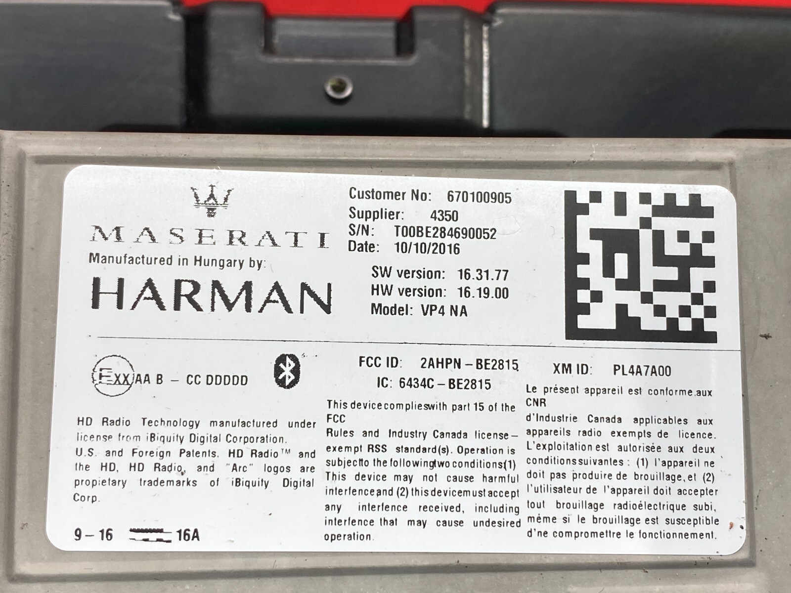 14-21 Maserati Quattro Ghibli Center Dash Navigation Display Touch Screen OEM✅